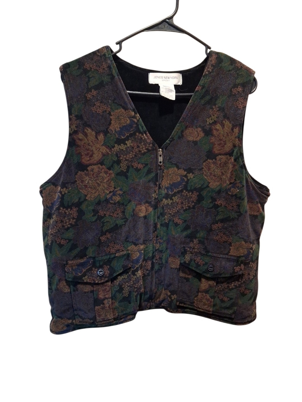 Jones New York  Floral Zip-Front Vest